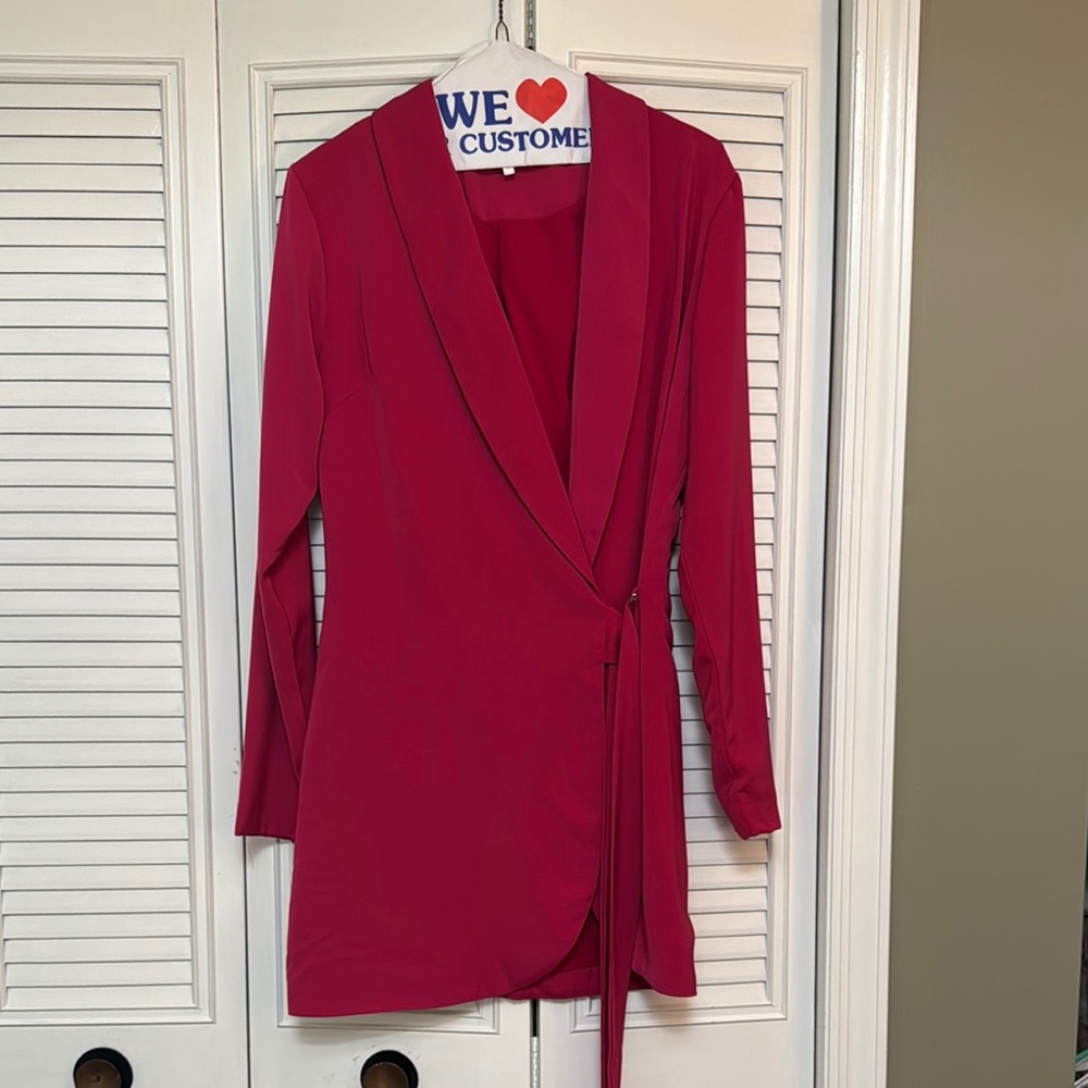 Revolve hot pink blazer mini dress
